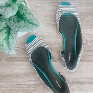 EXPRESS Open Toe Tribal Linen Flats Sz 10